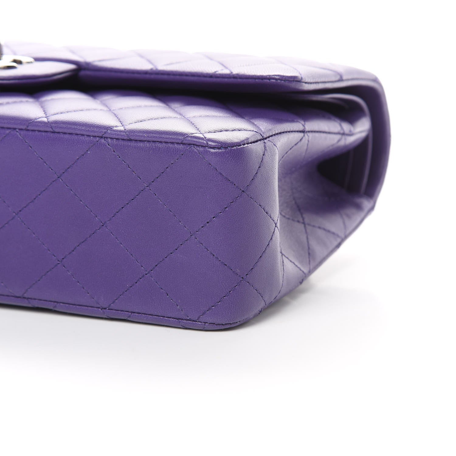 Chanel Lambskin Quilted Medium Double Flap Purple 10 of 16