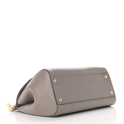 Dolce & Gabbana Dauphine Calfskin Medium Miss Sicily Satchel Grey 4 of 13