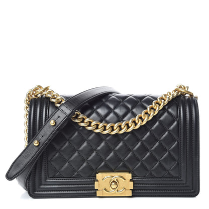 Chanel Lambskin Quilted Medium Boy Flap Black 1 of 11
