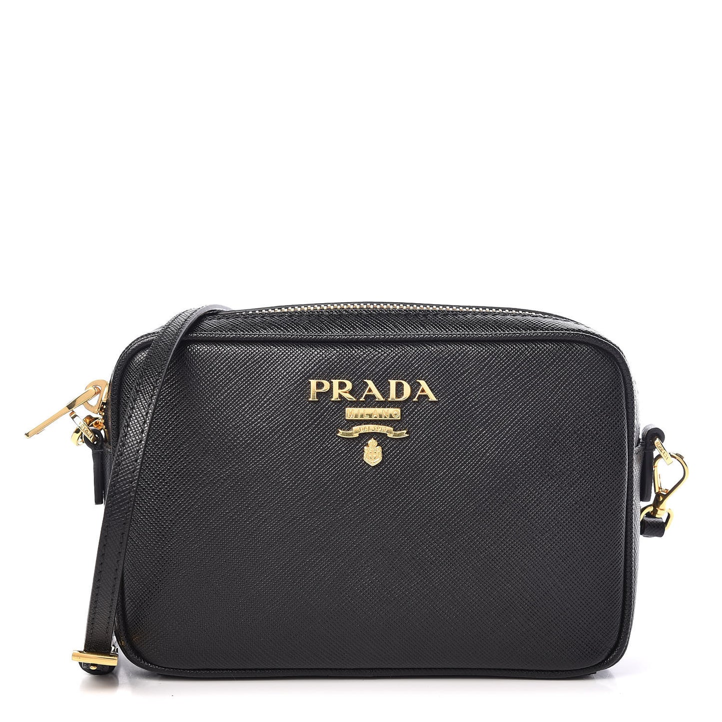 Saffiano Small Camera Crossbody Bag Black