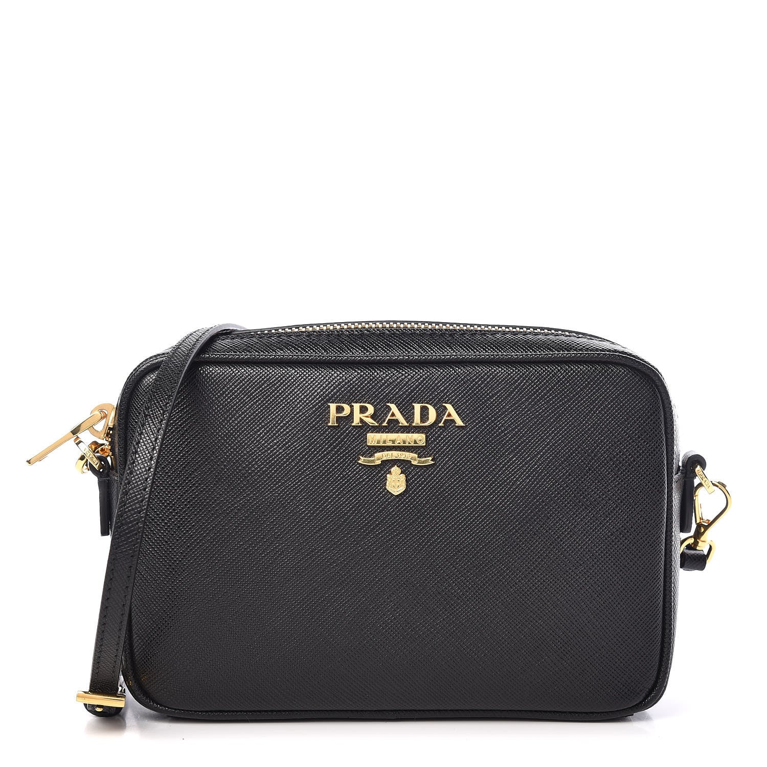 Prada Saffiano Small Camera Crossbody Bag Black 1 of 9