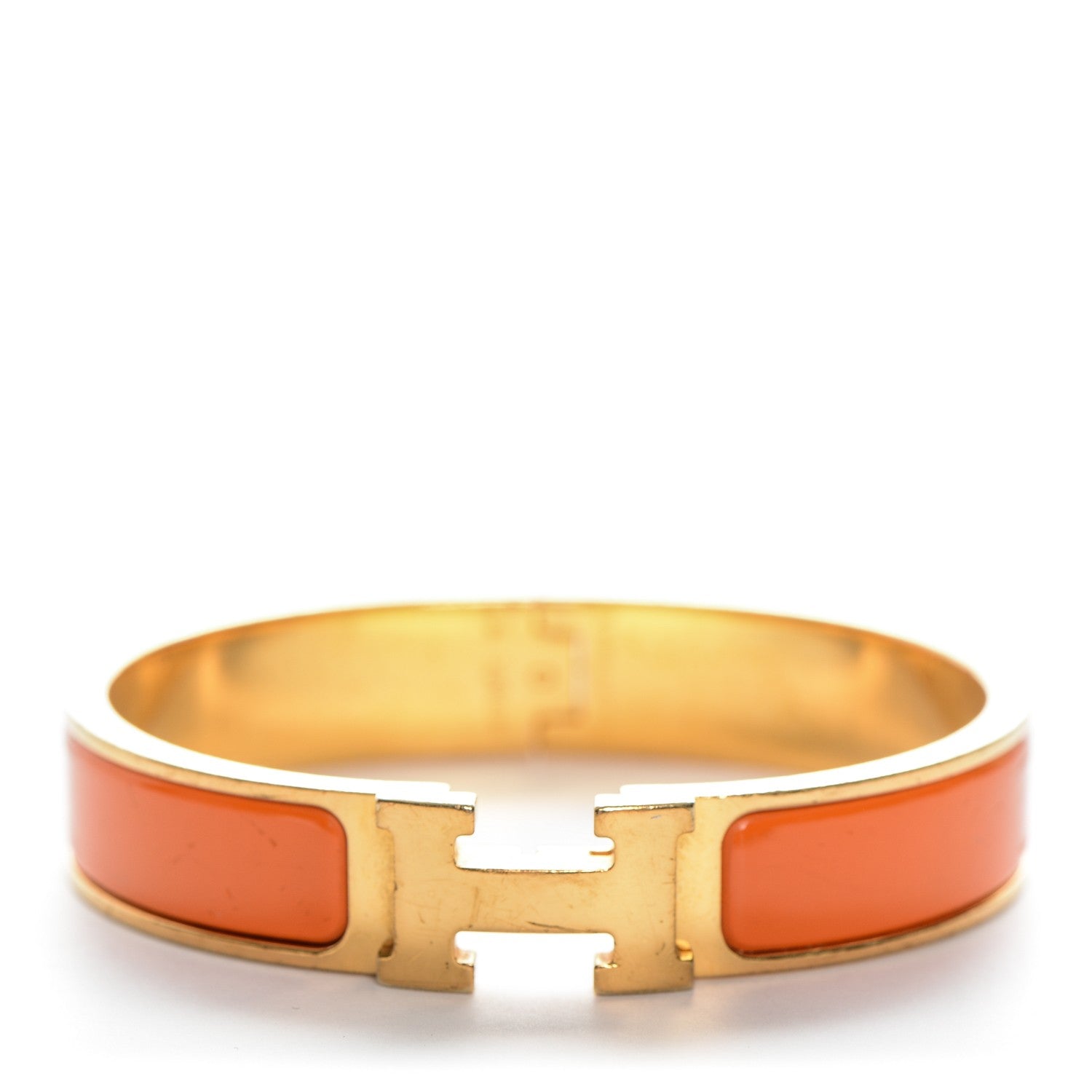 Hermes Enamel Narrow Clic Clac H Bracelet PM Orange 1 of 4