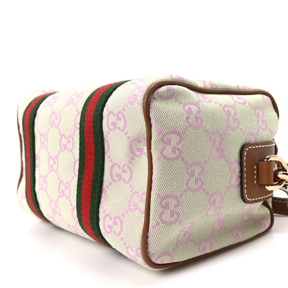 GG Supreme Web Mini GG Top Handle Bag Green Pink