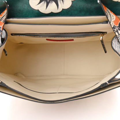Valentino Garavani Calfskin Floral Print Mime Single Handle Bag Green 5 of 16