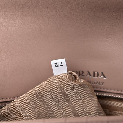 Prada Soft Calfskin Impunture Diagramme Medium Chain Flap Shoulder Bag Cipria 6 of 8