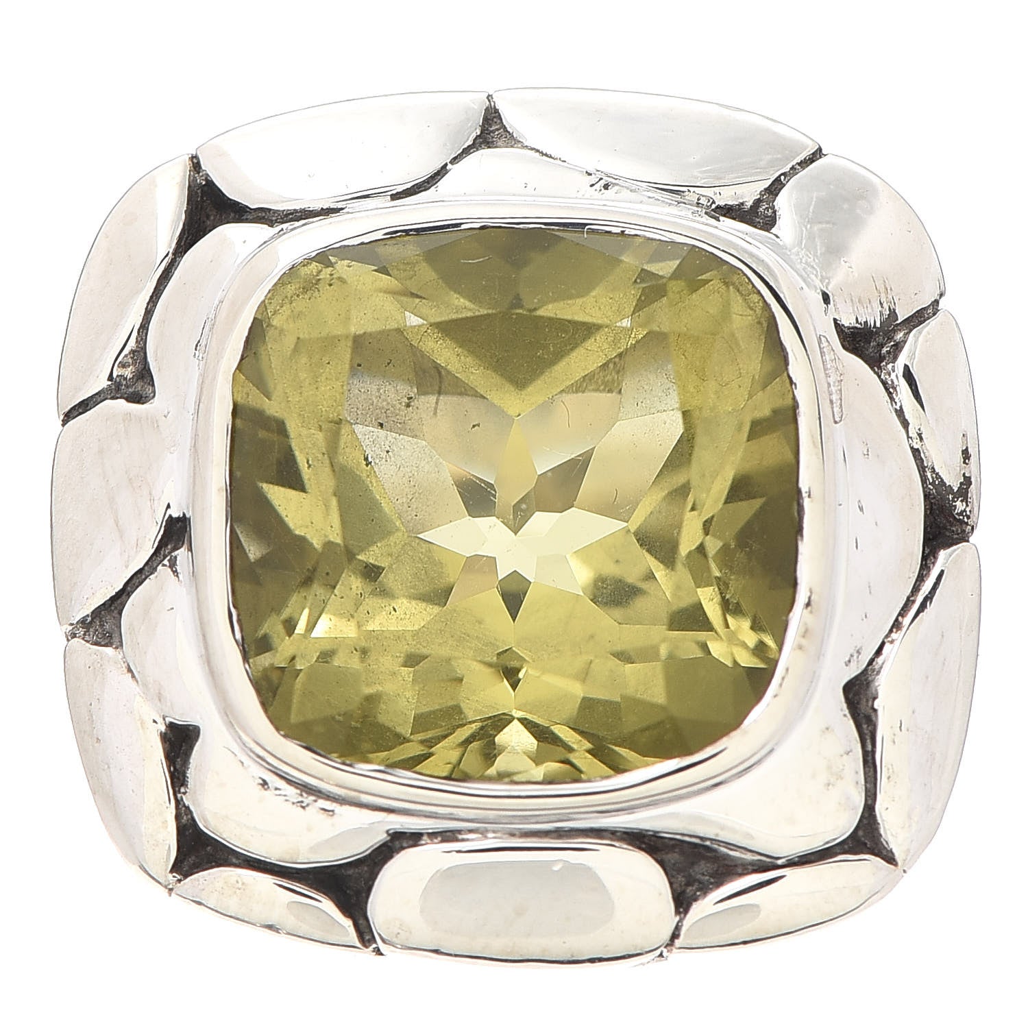 John Hardy Sterling Silver Citrine Large Batu Kali Square Ring 54 7 1 of 6