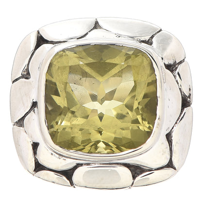 John Hardy Sterling Silver Citrine Large Batu Kali Square Ring 54 7 1 of 6