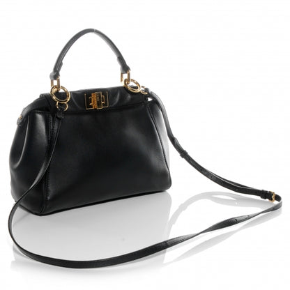 Fendi Nappa Mini Peekaboo Iconic Satchel Black 3 of 13