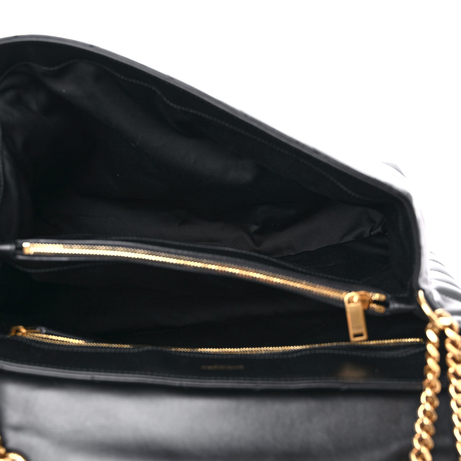 Saint Laurent Calfskin Y Quilted Monogram Large Loulou Chain Satchel Black 5 of 10