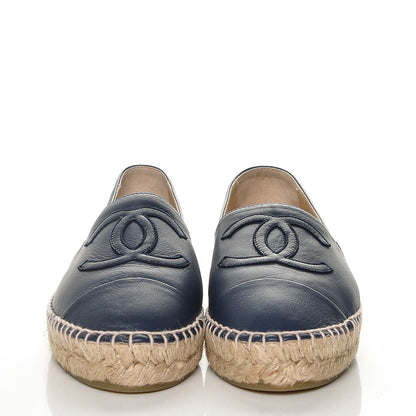 Chanel Lambskin CC Espadrilles 36 Dark Navy 2 of 9