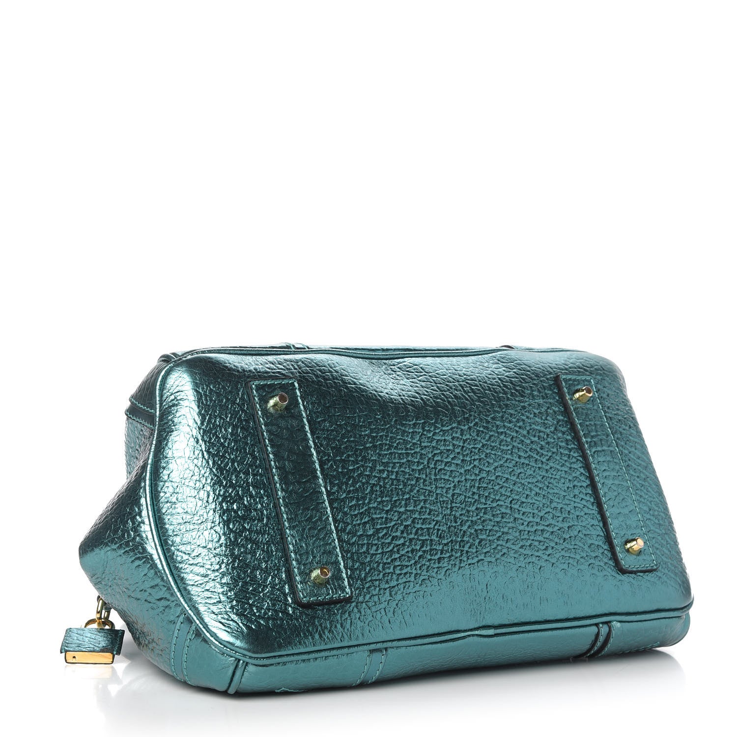 Burberry Metallic Calfskin Blaze Satchel Petrol Blue 4 of 12