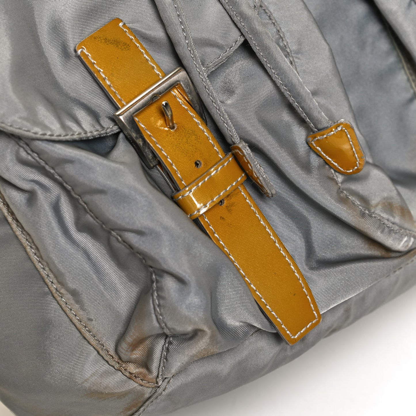 Nylon Vela Double Buckle Backpack Grey