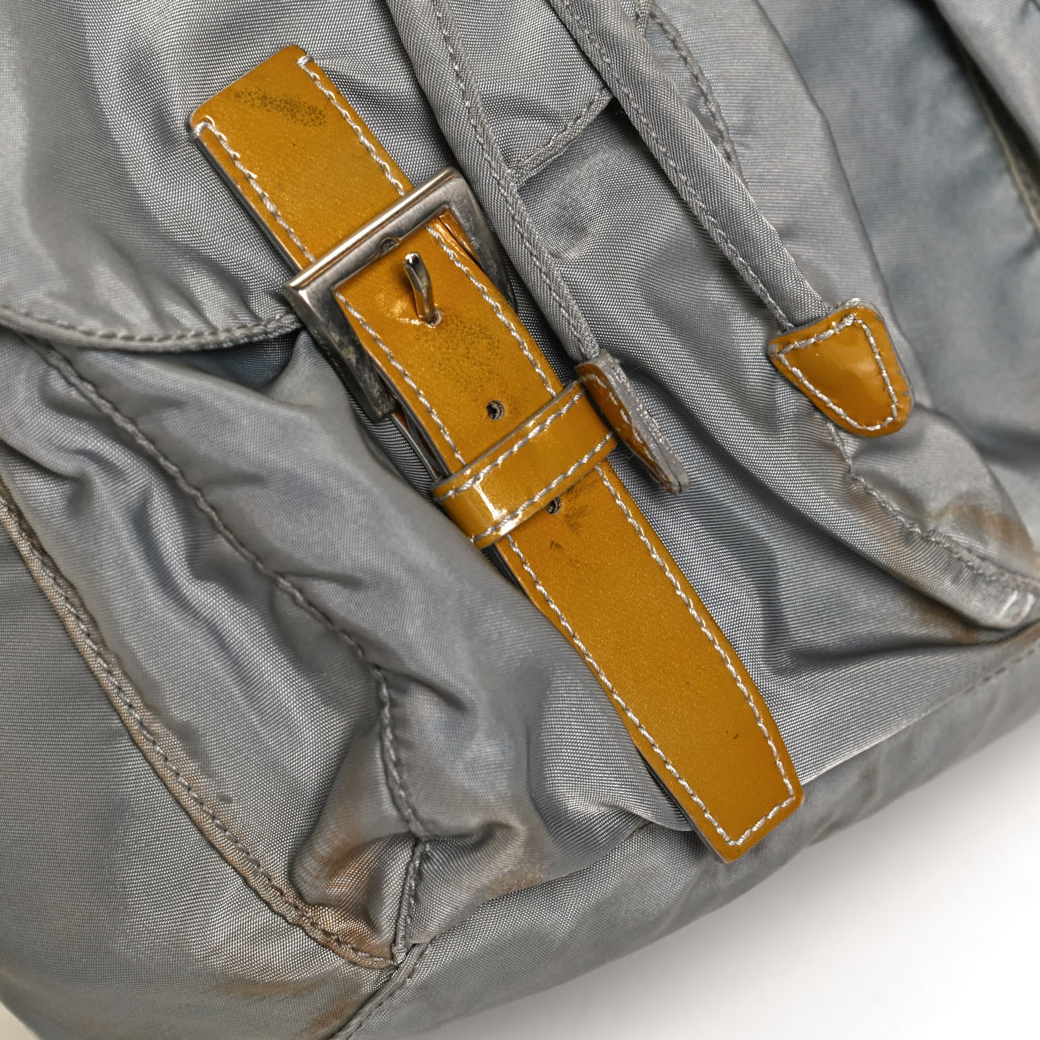 Prada Nylon Vela Double Buckle Backpack Grey 12 of 14