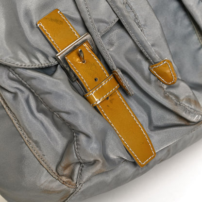 Prada Nylon Vela Double Buckle Backpack Grey 12 of 14
