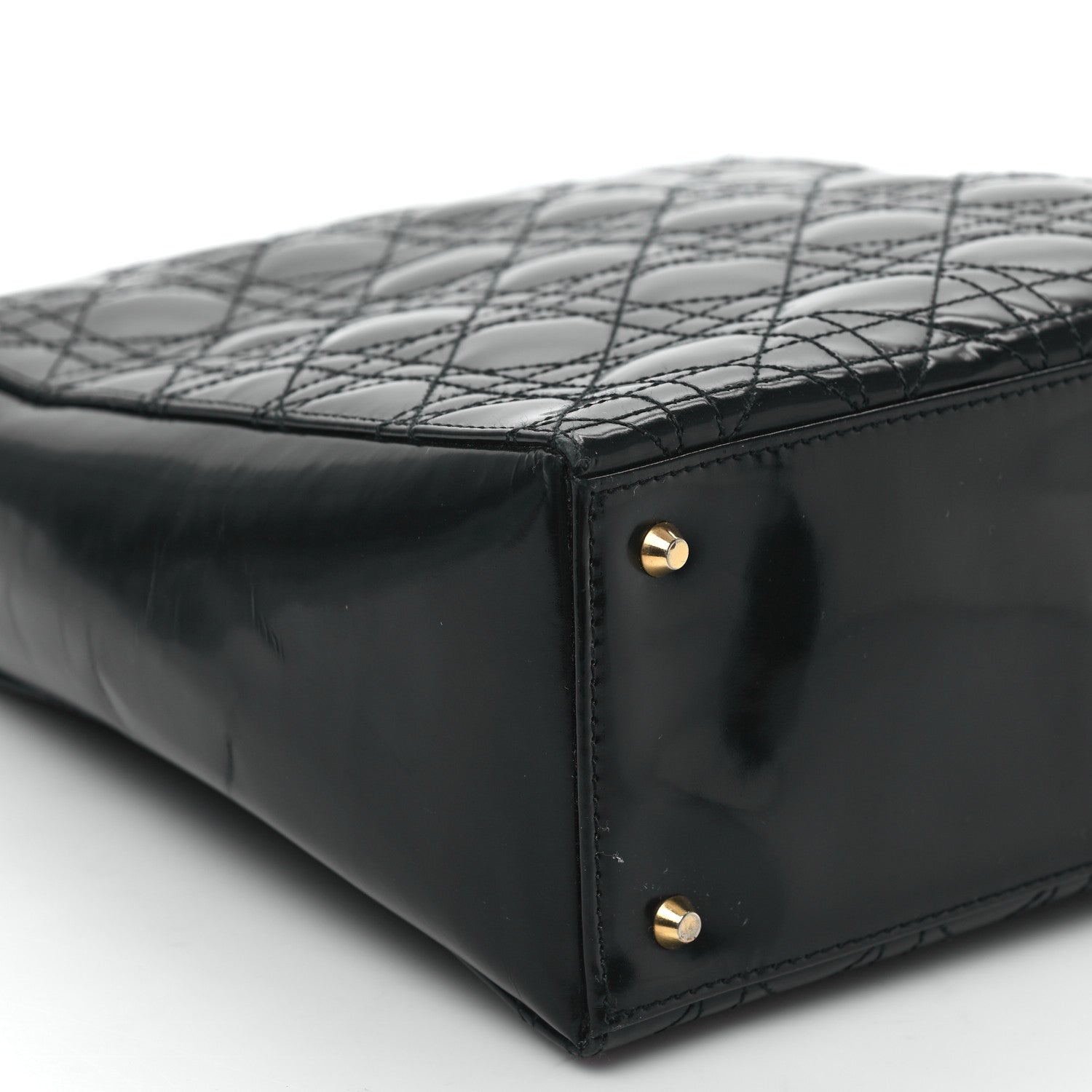 Christian Dior Patent Cannage Shoulder Bag Black 7 of 8