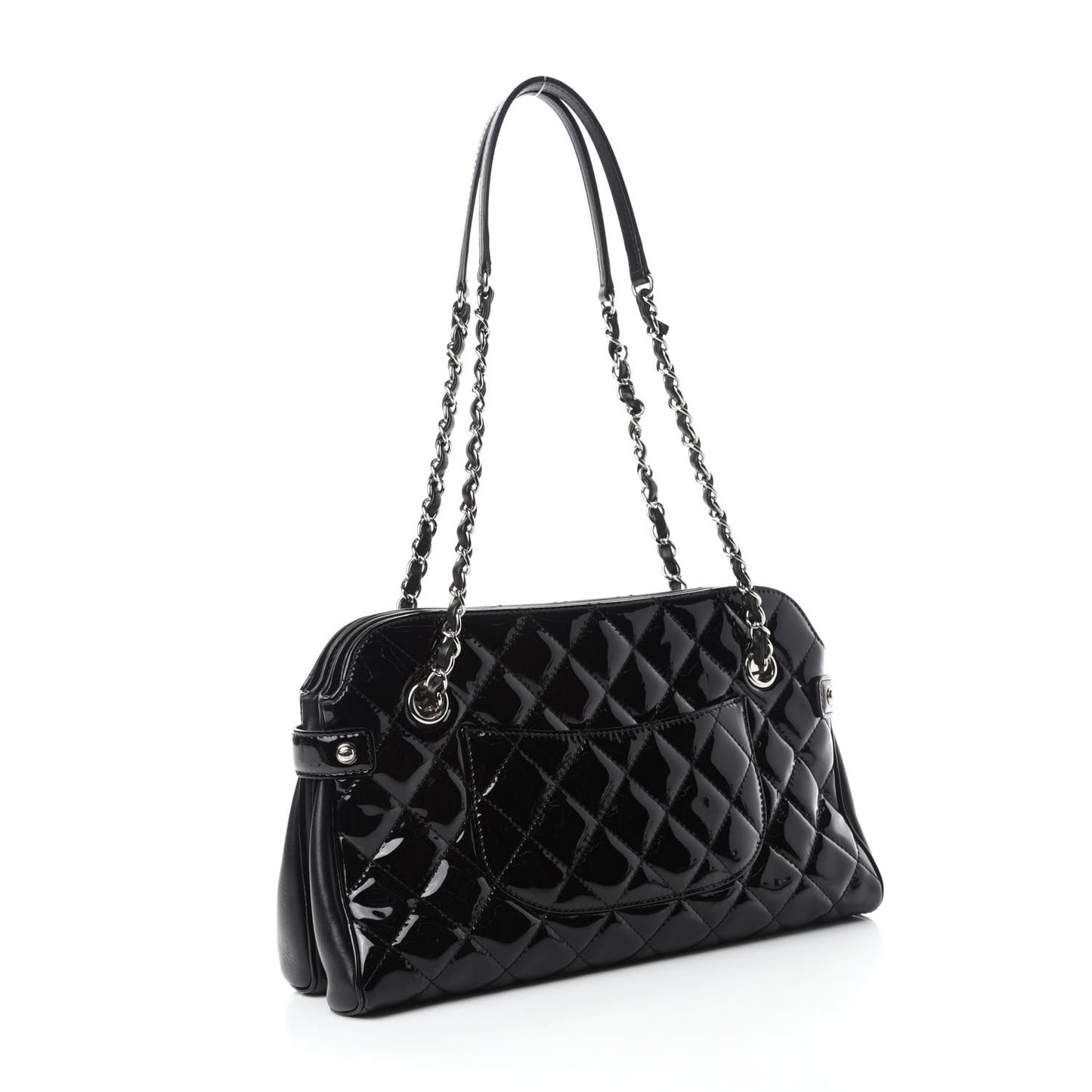 Patent Quilted Just Mademoiselle Bowling Bag Black