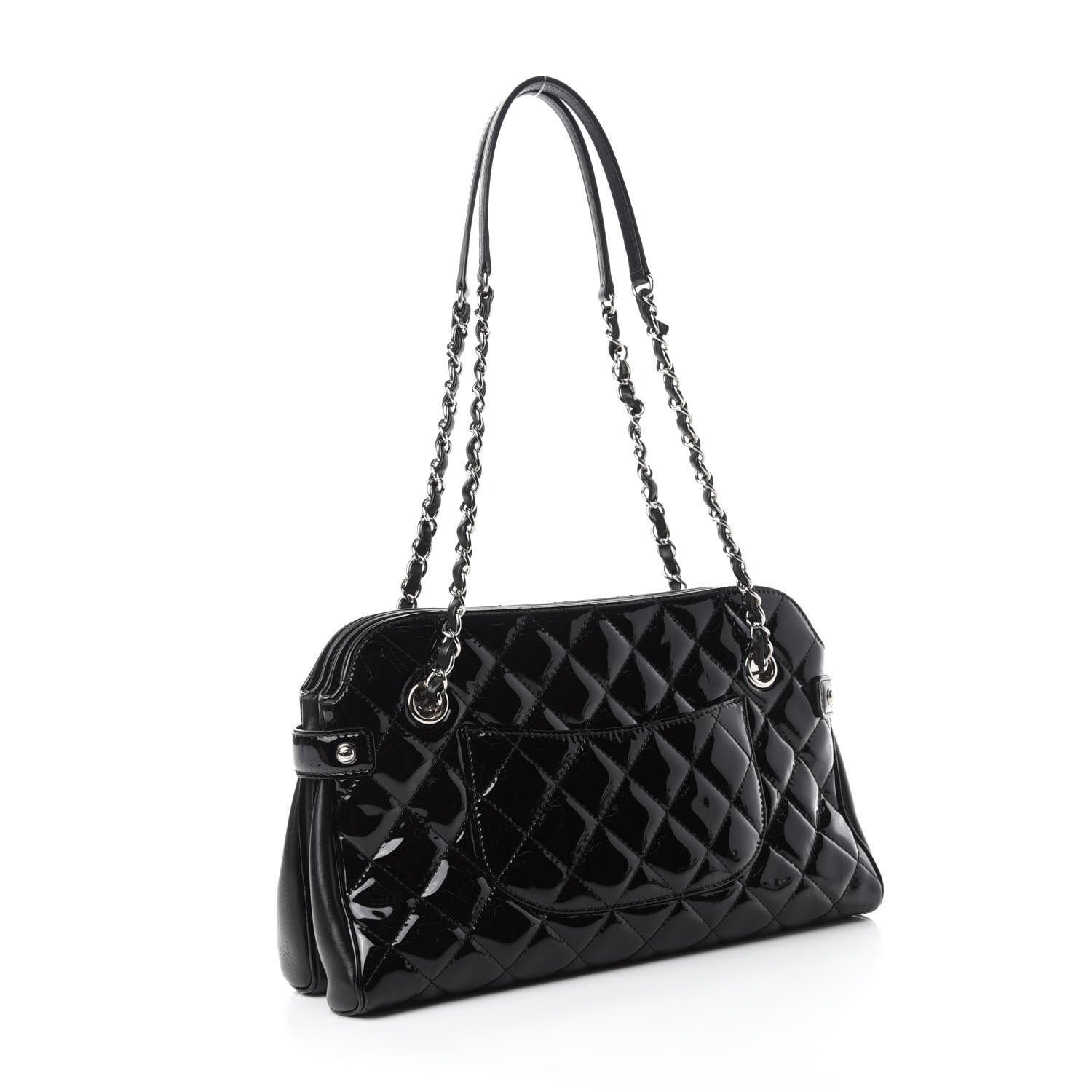 Chanel Patent Quilted Just Mademoiselle Bowling Bag Black 3 of 11