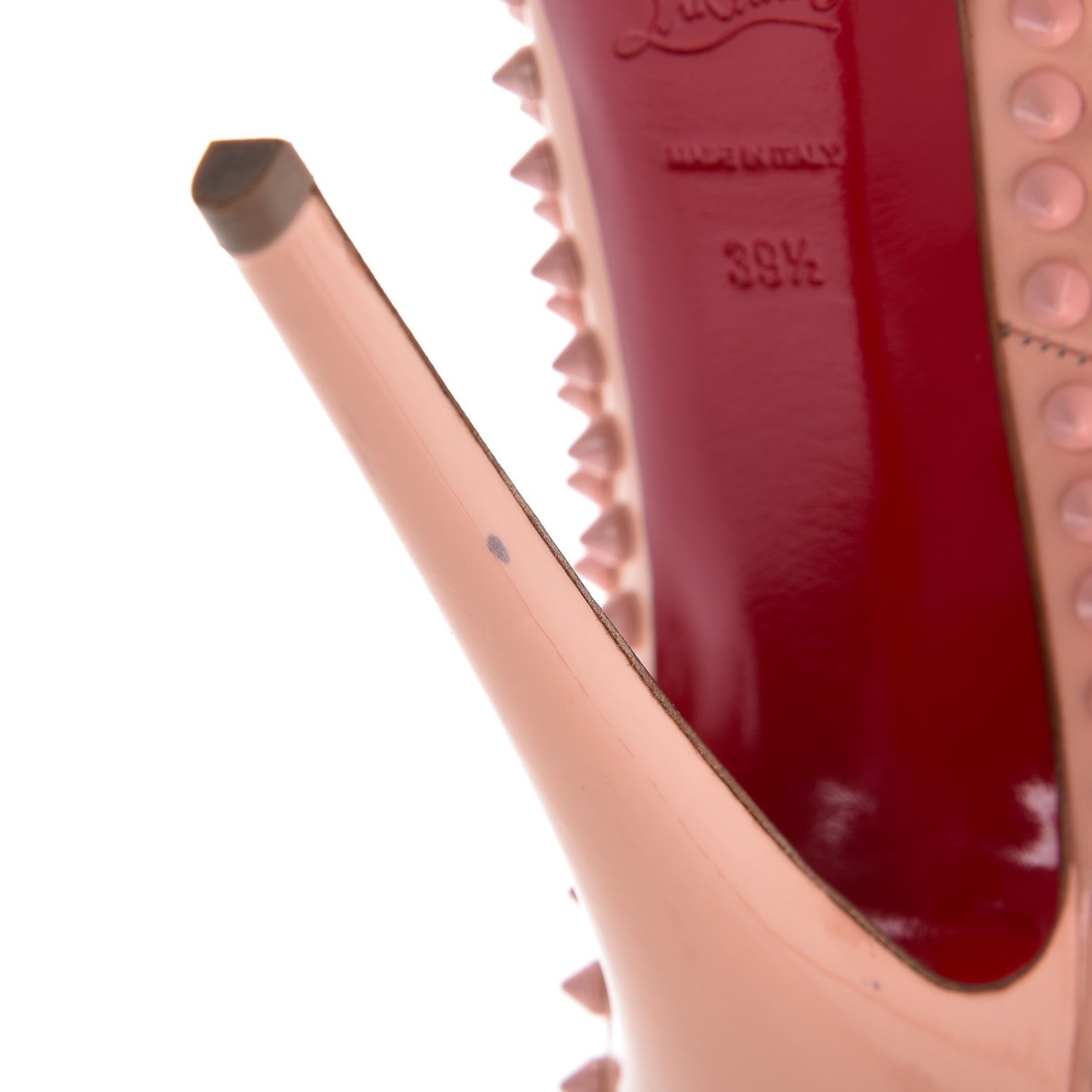 Christian Louboutin Patent Lady Peep Spikes 150 Pumps 39.5 Pink 8 of 13