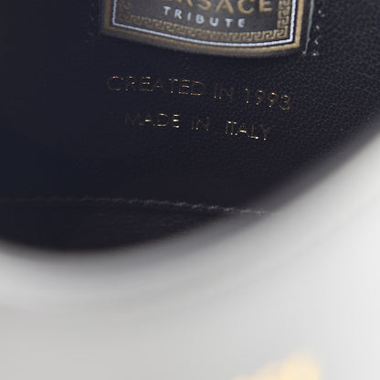 Versace Nappa Crystal Embroidered Alphabet Icon Flap Black 8 of 15