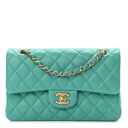 Chanel Lambskin Quilted Small Double Flap Green 1 of 9