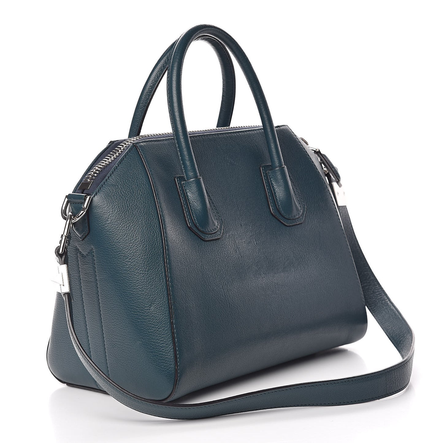 Sugar Goatskin Small Antigona Prussian Blue