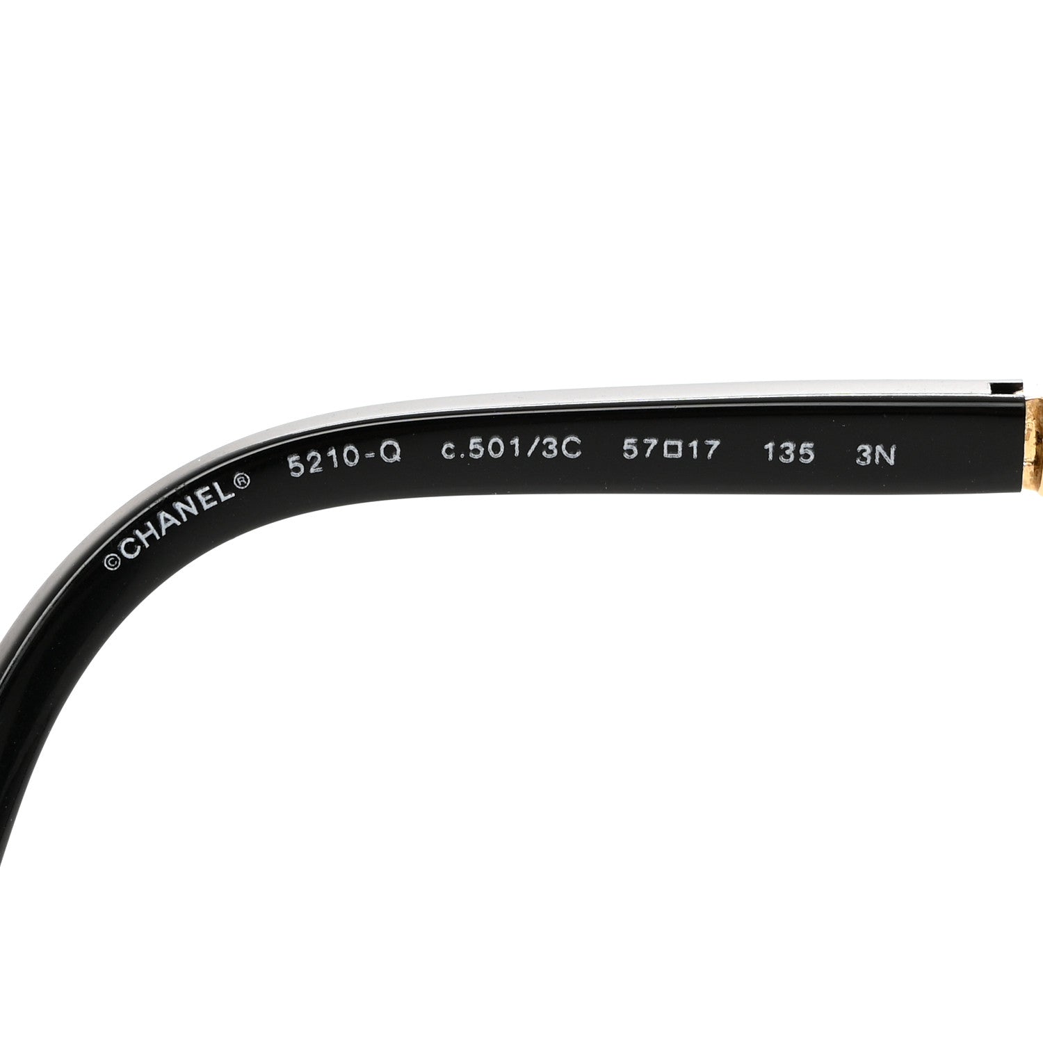Chanel Lambskin Square Chain Sunglasses 5210-Q Black 5 of 7