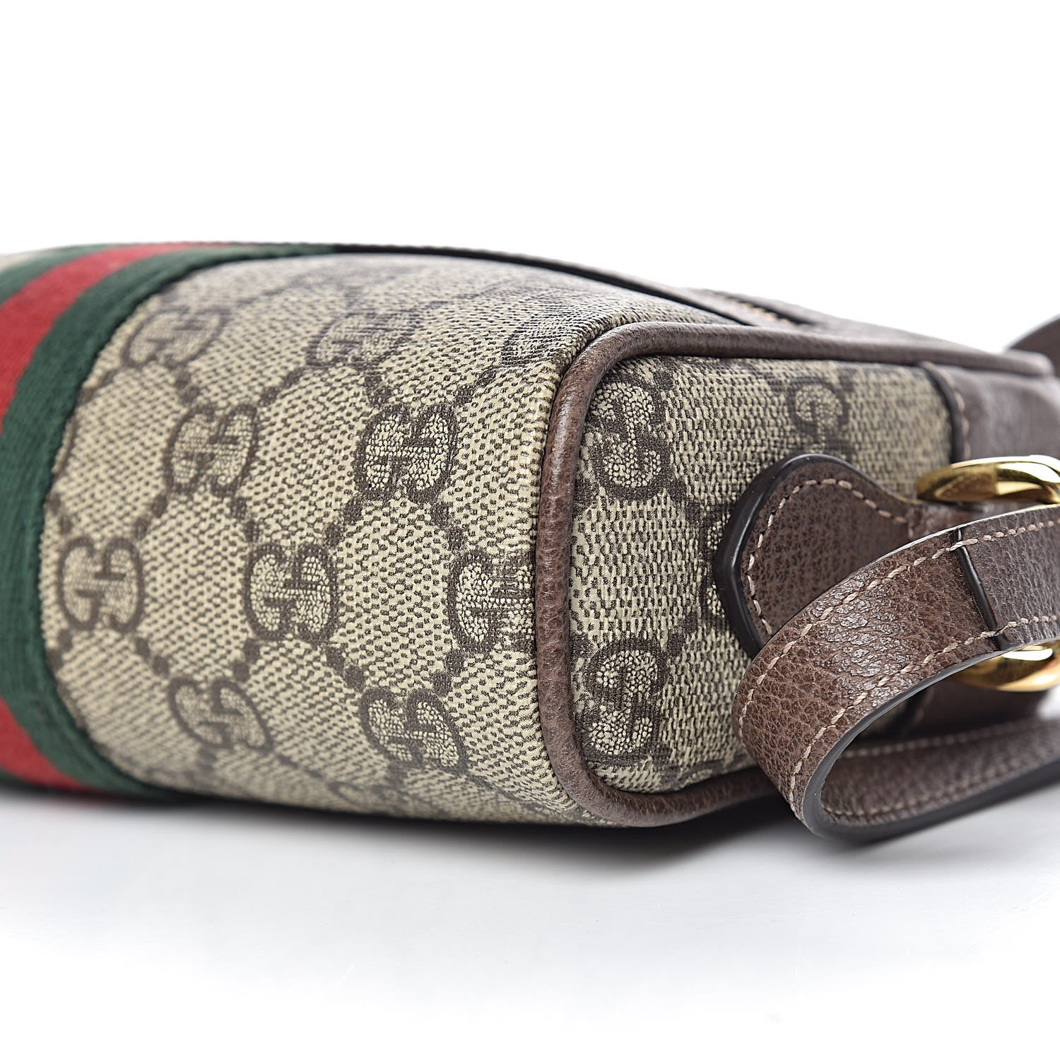 Gucci GG Supreme Monogram Web Mini Ophidia Shoulder Bag Brown 10 of 11