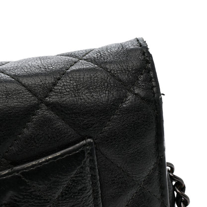Chanel Crumpled Calfskin Quilted Wallet On Chain WOC So Black 17 of 17