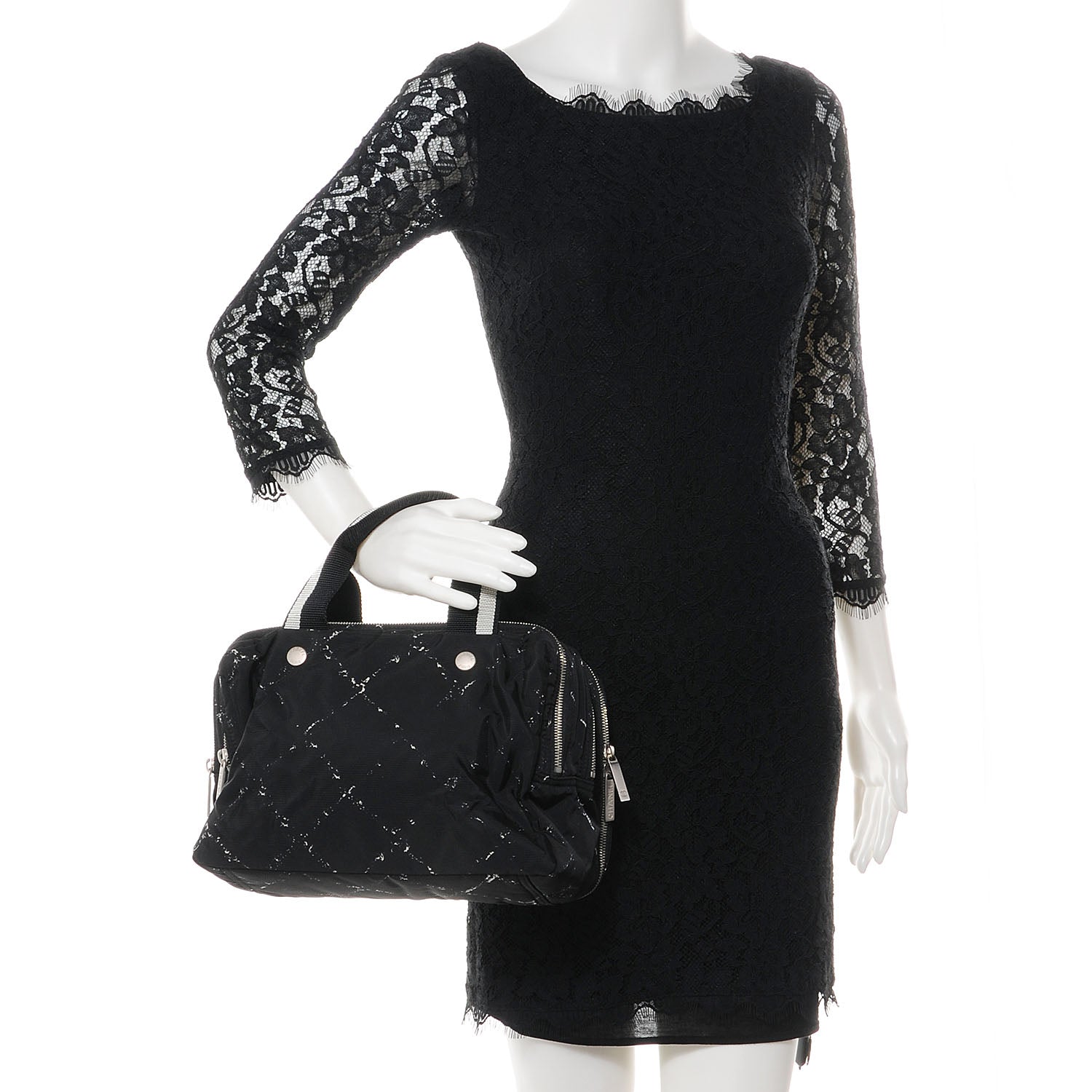 Chanel Nylon Travel Small Toiletry Tote Black 2 of 7