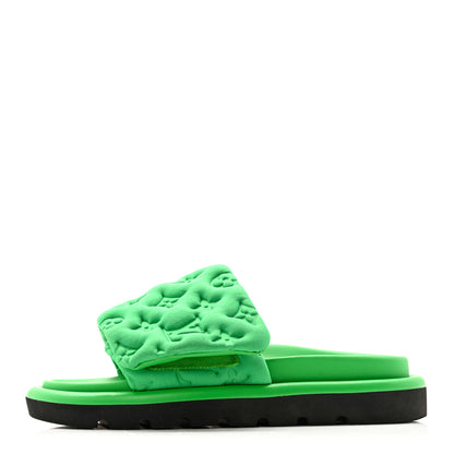 Louis Vuitton Technical Fabric Embossed Monogram Pool Pillow Comfort Mules 35 Green 1 of 12