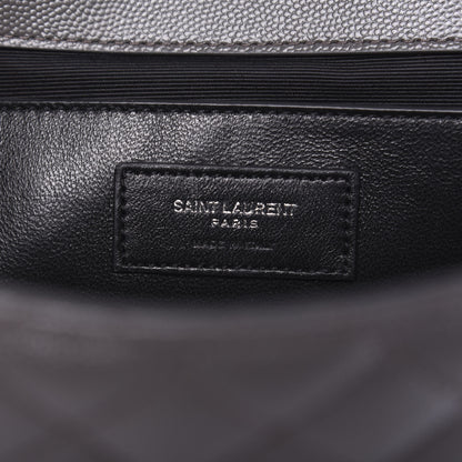 Saint Laurent Grain De Poudre Textured Mixed Matelasse Medium Triquilt Monogram Satchel Earth 8 of 12