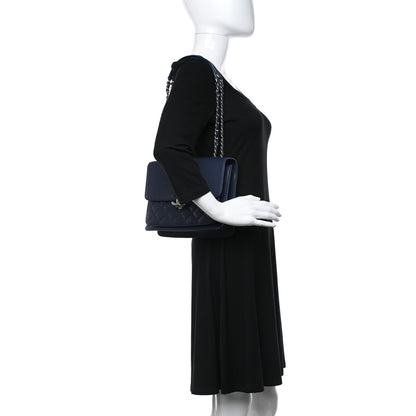 Chanel Goatskin Quilted Large CC Box Flap Navy 3 of 9