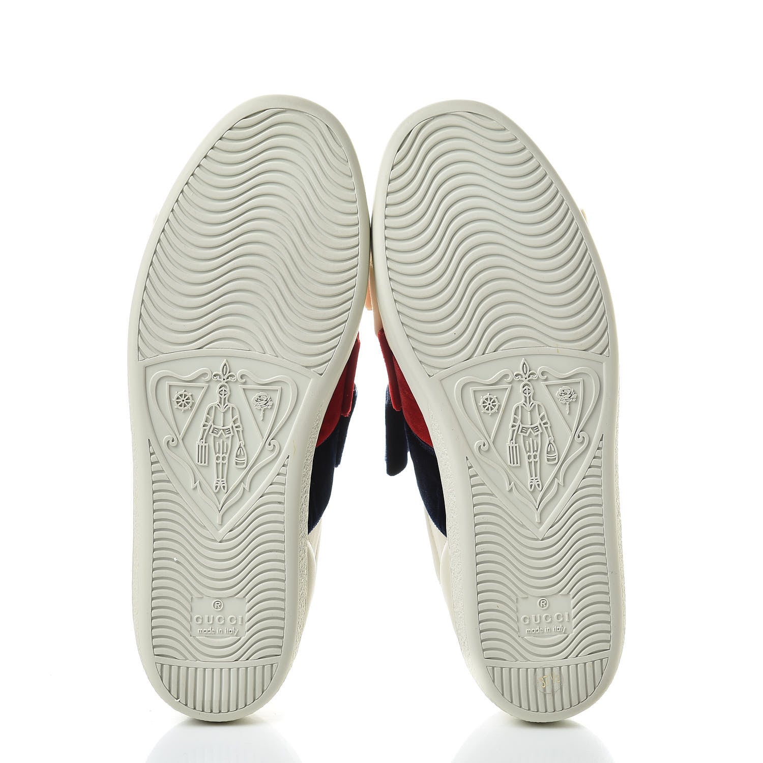 Gucci Calfskin Womens Velvet Bow Ace Sneakers 37.5 White 8 of 11