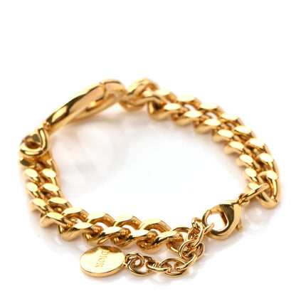Christian Dior Metal CD Navy Chain Bracelet Gold 3 of 4