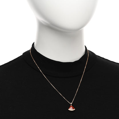 Bulgari 18K Rose Gold Diamond Carnelian Divas' Dream Pave Pendant Necklace 2 of 4