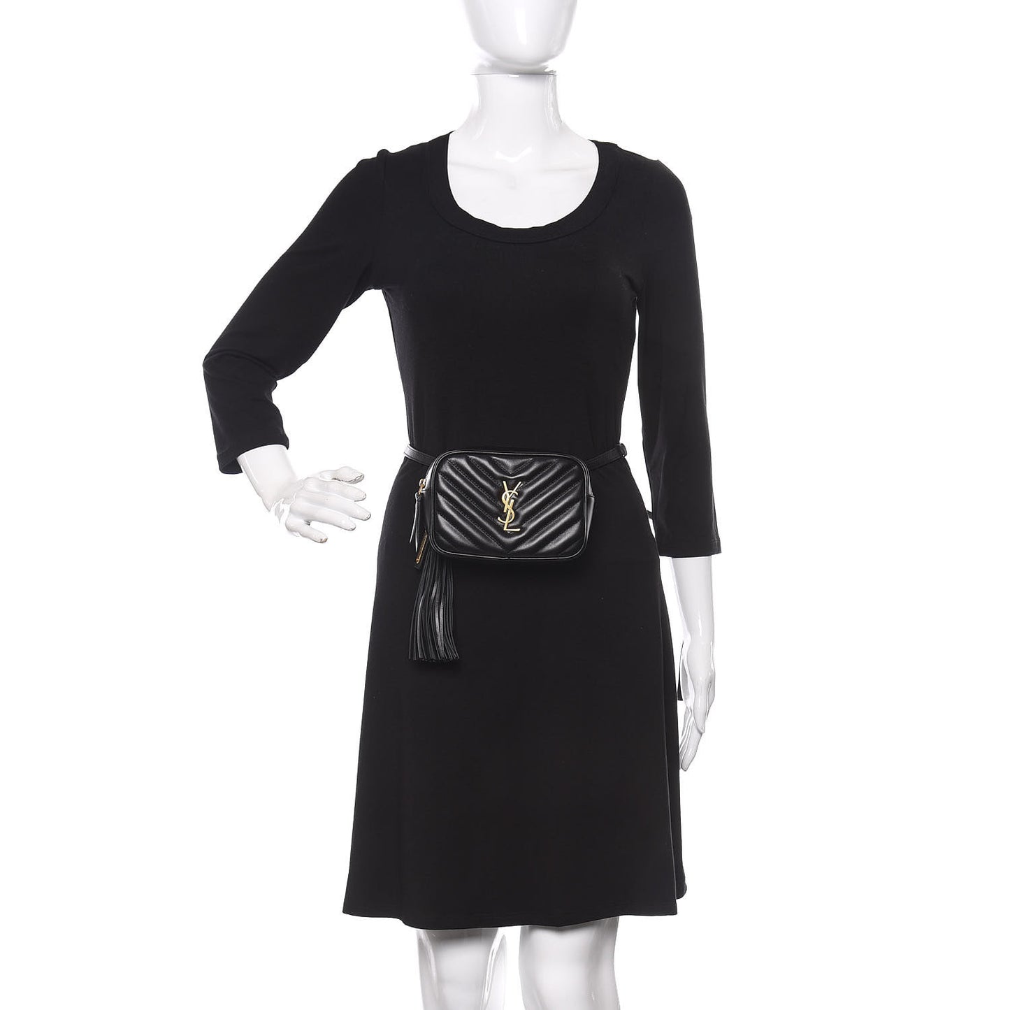 Calfskin Matelasse Monogram Lou Belt Bag Black
