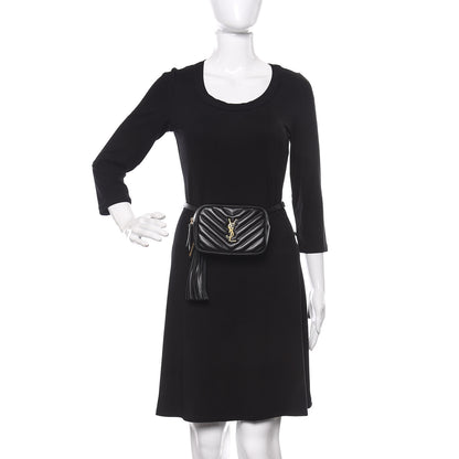 Saint Laurent Calfskin Matelasse Monogram Lou Belt Bag Black 2 of 9