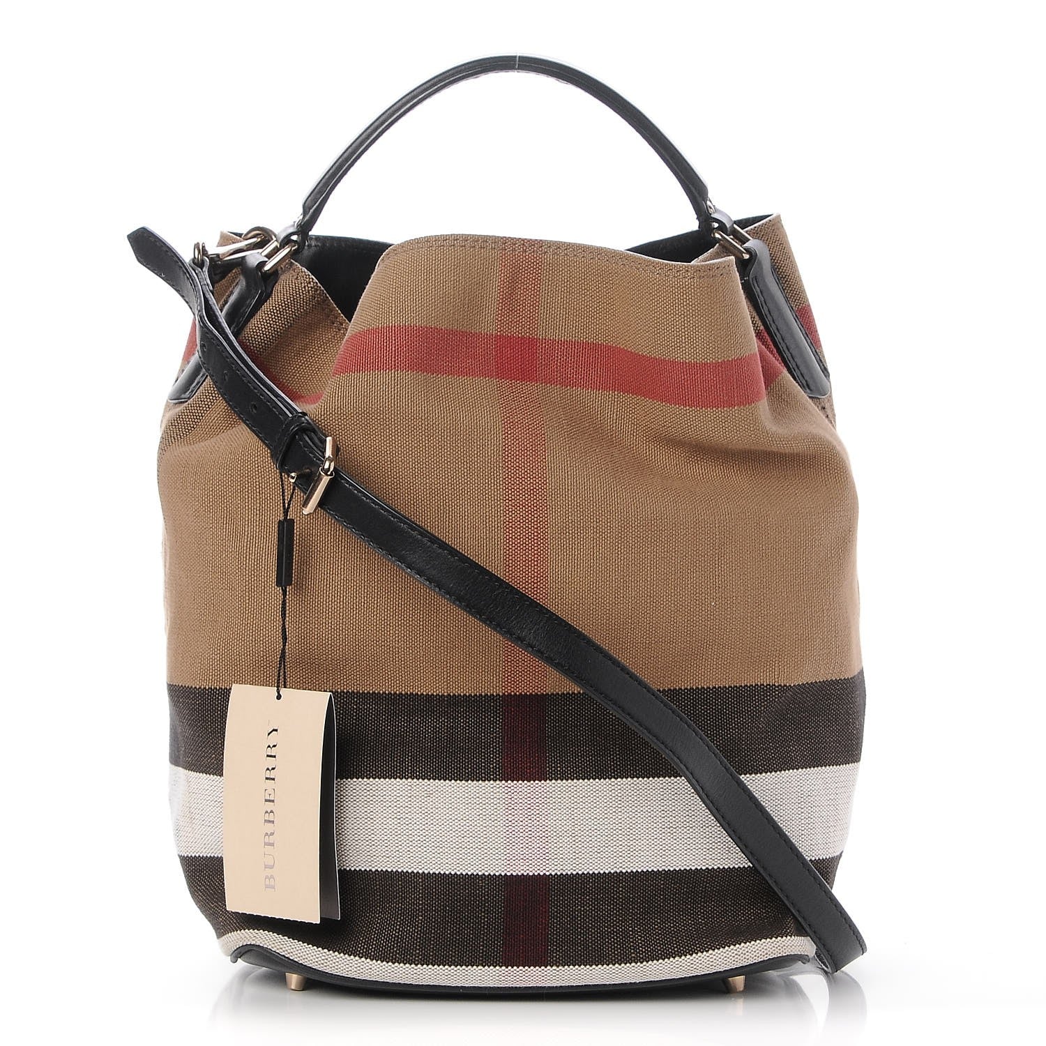 Burberry Canvas Mega Check Medium Susanna Hobo Black 1 of 10