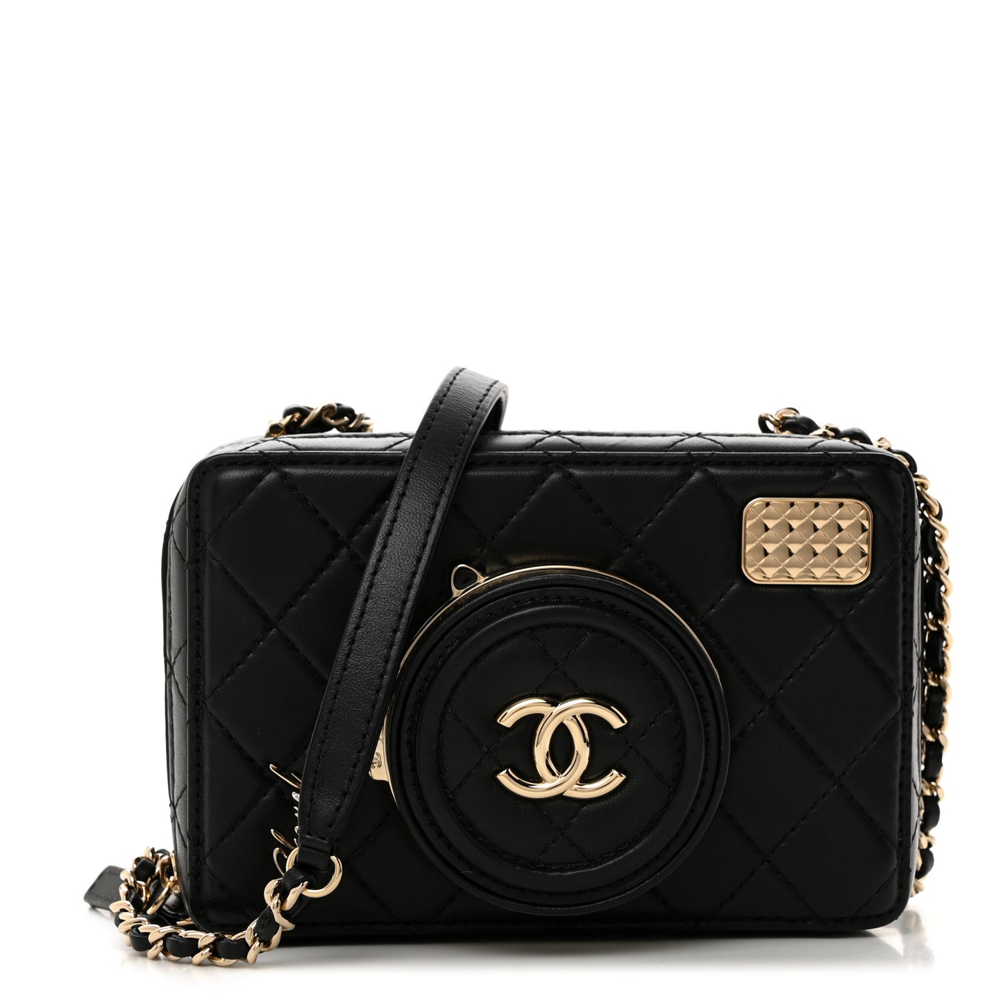 Lambskin Quilted Coco Click Bag Black