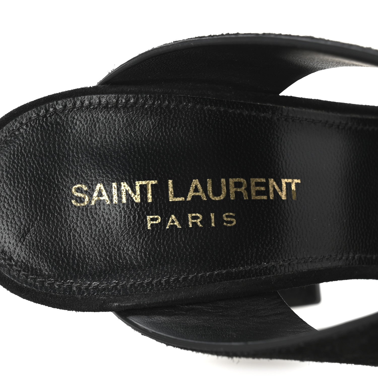 Saint Laurent Suede Oak 100 Mule Sandals 37 Black 8 of 9