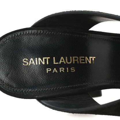 Saint Laurent Suede Oak 100 Mule Sandals 37 Black 8 of 9