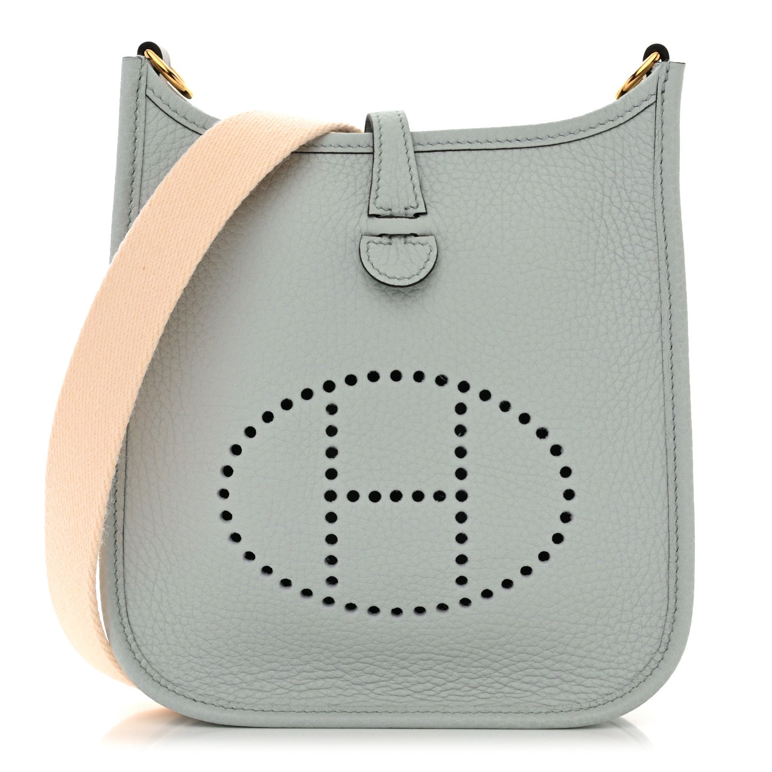 Hermes Taurillon Clemence Amazone Evelyne TPM Bleu Pale Nata 1 of 11
