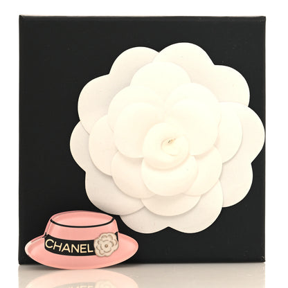 Chanel Resin Icon Manga Hat Brooch Pink White Gold 4 of 4