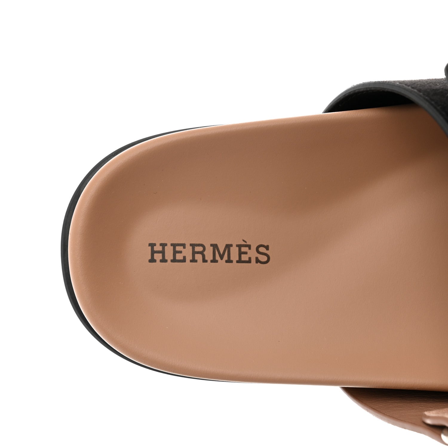 Hermes Suede Goatskin Womens Chypre Sandals 37.5 Rose Perle Black 8 of 10