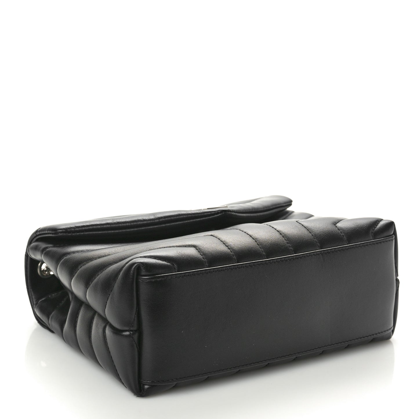 Calfskin Y Quilted Monogram Small Loulou Chain Satchel Black