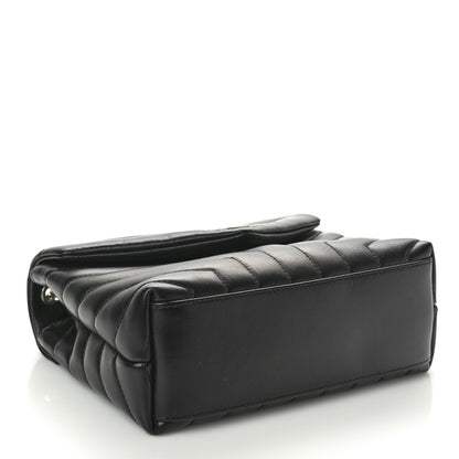 Saint Laurent Calfskin Y Quilted Monogram Small Loulou Chain Satchel Black 4 of 12