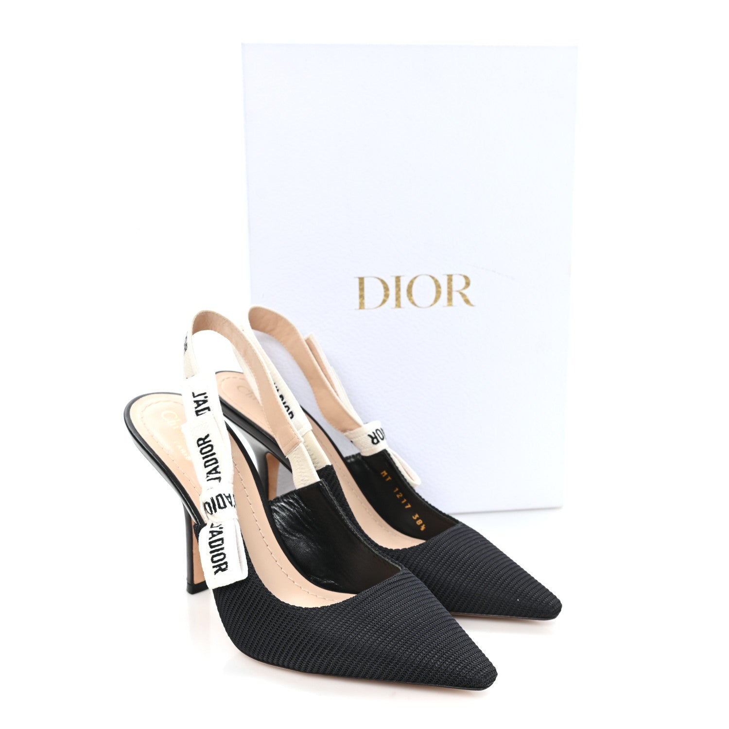 Christian Dior Technical Canvas Ribbon J Adior Slingback 100mm Pumps 38.5 Black 10 of 10