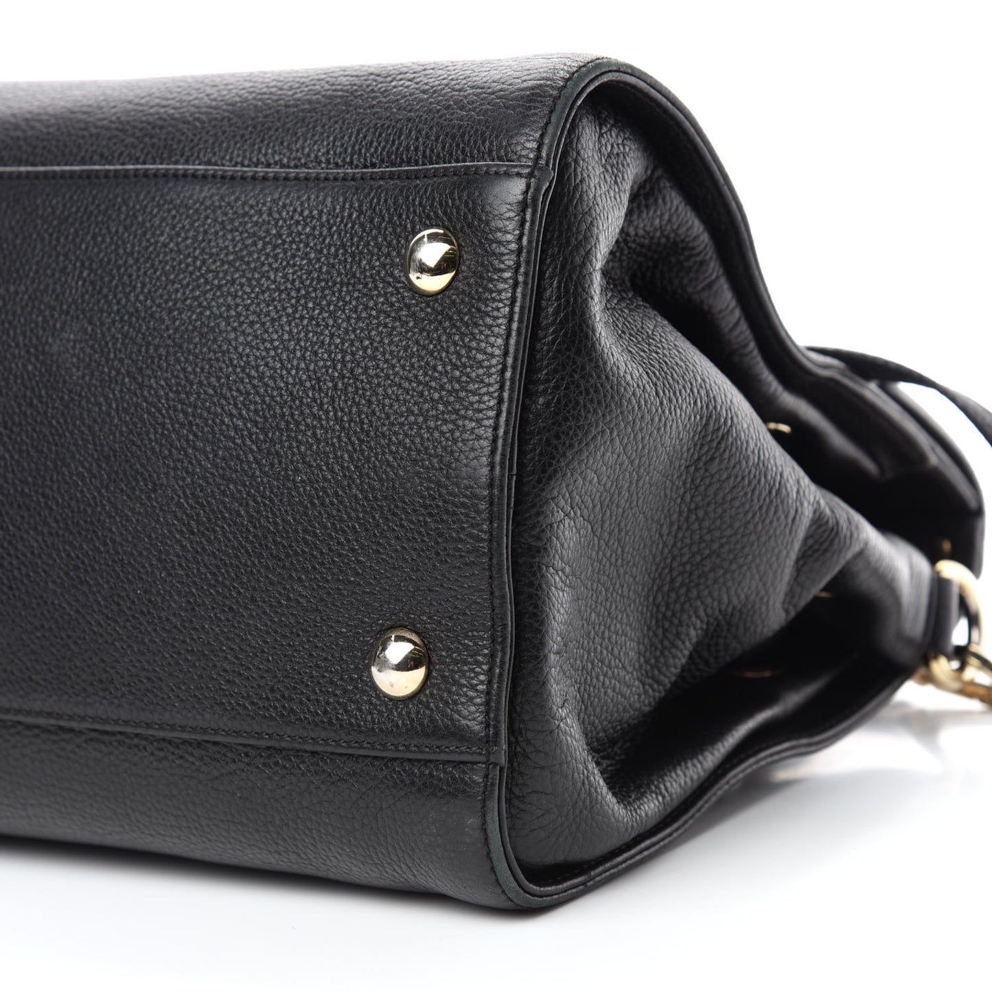 Calfskin Large Rosalie Satchel Black