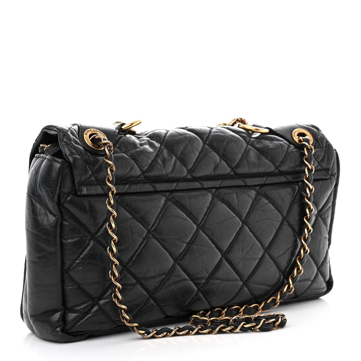 Chanel Aged Calfskin Quilted Medium Pondichery Flap Black 5 of 14