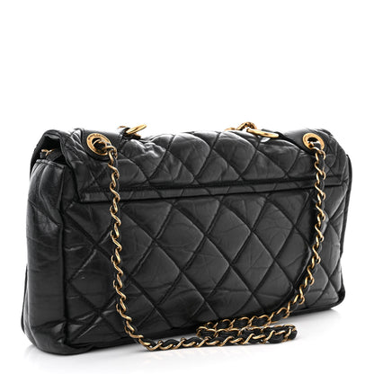 Chanel Aged Calfskin Quilted Medium Pondichery Flap Black 5 of 14